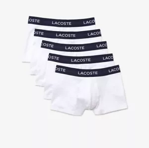 Lacoste 5er Pack Unterhosen Cotton Stretch Boxer Weiß/Navy Gr. S-XXL NEU - Bild 1 von 2