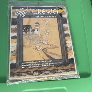 Crewel Kit Lighthouse Scene Vintage Hazel's Needlework Kaboodles 70s  - Picture 1 of 2