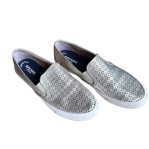 Women's Sperry TopSider Seaside Nautical Leather Gold Slip On Shoes Sz 9.5 (003) - Picture 1 of 7