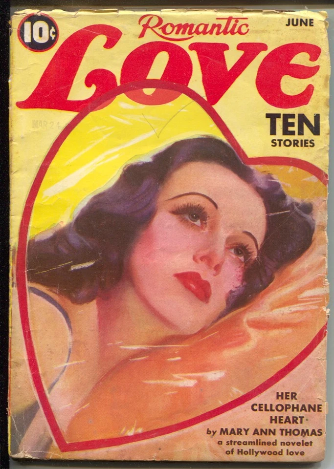 PULP: Romantic Love Stories 6/1939-Raqueta romántica-pulpa romántica picante-Bogus B... Foto 1 de 1