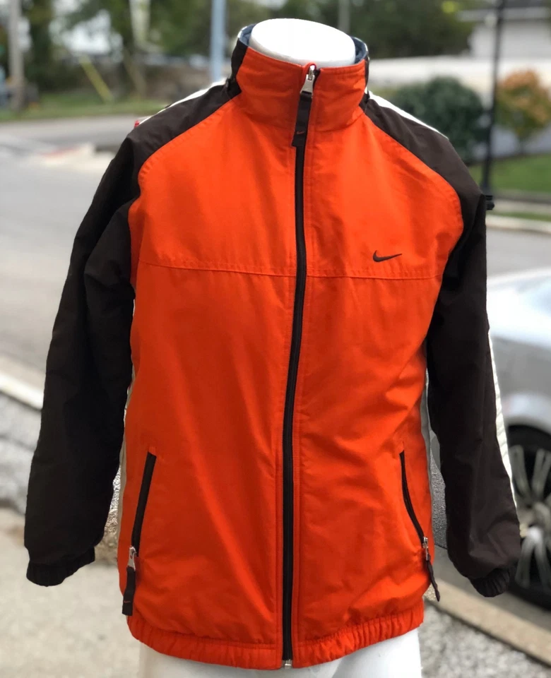 Nike Swoosh Reversible Chicago Browns Naranja Polar Parka Abrigo Juvenil Talla L Hombres M Foto 1 de 4