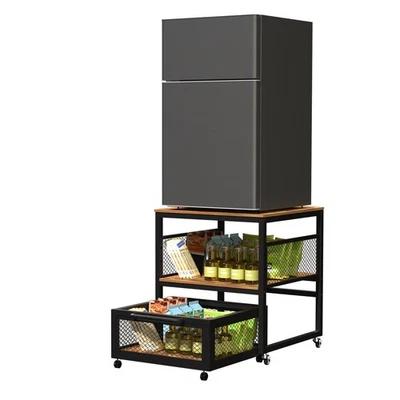 Mini Fridge Stand with Movable Storage Drawer 20.8" L x 20.8" W Heavy Duty - Image 1 of 4