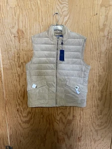 Polo Ralph Lauren Mens Large Khaki  Quilted Suede Vest. $898 - Picture 1 of 19