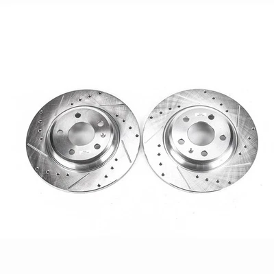 PowerStop Evolution Drilled Slotted Rotors Pair Rear For Audi A5 - Image 1 of 3