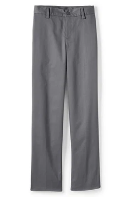 Calça chino Lands End uniforme masculino tamanho 20, 26 costura interna frente lisa, cinza - Imagem 1 de 3