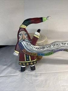 Appendiabiti da parete vintage Midwest of Cannon Falls Santa King, messaggi di vita in barba 17" - Foto 1 di 13