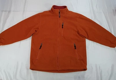 L.L. BEAN SIZE M MENS ORANGE FLEECE FULL ZIP HEAVY WINTER JACKET COAT VINTAGE - Image 1 of 4
