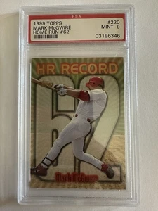 Mark McGwire 1999 Topps #220 récord de jonrones HR 62 PSA 9 - Imagen 1 de 2
