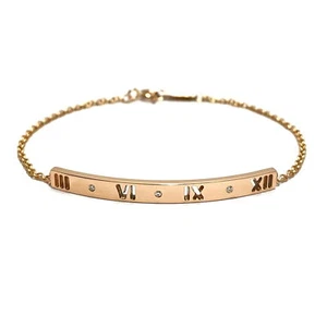 AUTH TIFFANY & CO. ATLAS PIERCED DIAMOND BRACELET 18K ROSE GOLD WOMEN F/S - Picture 1 of 5
