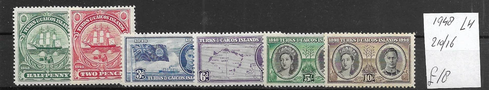 Turks & Caicos Islands @ 1948 SG 210/16  Set MLH  NICE PRICED @GB1977 - Image 1 of 1
