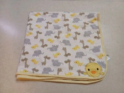 Manta bebé algodón Child Of Mine Carter's animales amarillos pato elefante jirafa Foto 1 de 4