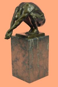 Kunst Deko Muskel Athletisch Hautfarben Mann Bronze Skulptur Figur Groß Statue