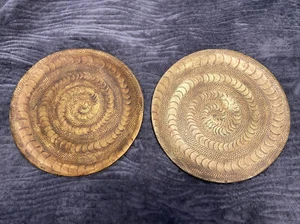 Dragon Snake Chameleon Coiled Tail Handmade Green 13” Ceramic Plate Set of 2 - Picture 1 of 10