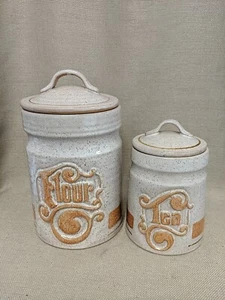 Contenni vintage per farina e tè artigianato ceramica gres USA - Foto 1 di 4