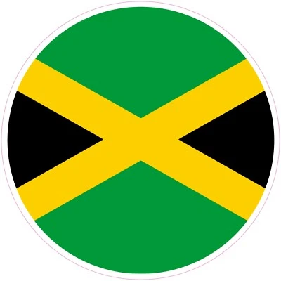 SISER (NOT A PATCH) Jamaica Country Round Shape Flag Heat Transfer Vinyl Iron On HTV