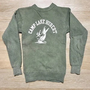 Felpa Vintage Camp Lake Hubert Minnesota S XS Running Man Champion Pullover Usato in ottime condizioni - Foto 1 di 7
