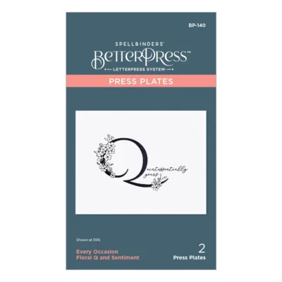 Spellbinders Floral Q and Sentiment Press Plate from the Every Occasion Floral A - Image 1 of 4