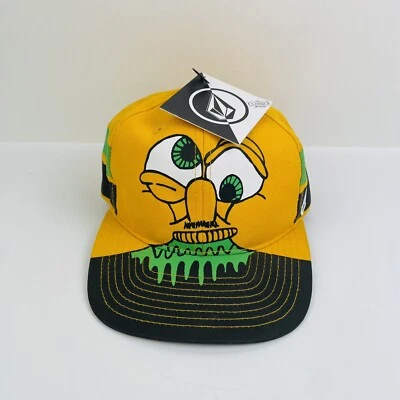 Volcom 'Happy Colors' Yellow Green Black Baseball Cap Hat Snapback Kids OSFM - Image 1 of 4