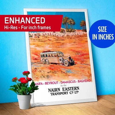 Haifa, Beirut, Damascus, Baghdad. Iraq. 1931 — retro travel poster - Image 1 of 4