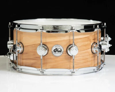 DW Collector's 3/3/3 Maple 6.5x14 Snare Drum - Exotic Olive Ash Burl - Image 1 of 4