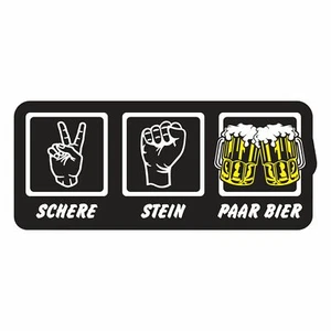 Aufkleber Wetterfest Schere Stein paar Bier saufen trinken lustig sprüche kirmes - Bild 1 von 1