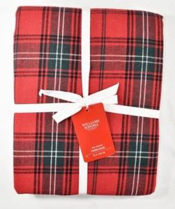 Williams-Sonoma RED TARTAN Plaid Tablecloth 70x108 NEW w Tag Holiday Christmas - Picture 1 of 8