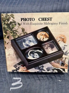 NEW Photo Chest Shadow Box Display Memory Case Box With Picture Frames Keepsake - Picture 1 of 3