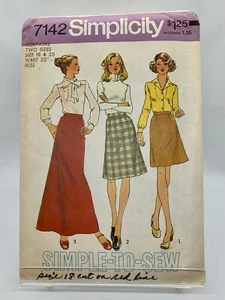 Falda vintage Simplicity 7142 Misses’ & Women’s en 3 longitudes talla 18 y 20 - Imagen 1 de 2