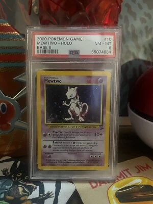 POKEMON TCG 🥇 2000 BASE SET 2 MEWTWO HOLO PSA 8 🥇  NEAR MINT - MINT - Image 1 of 2