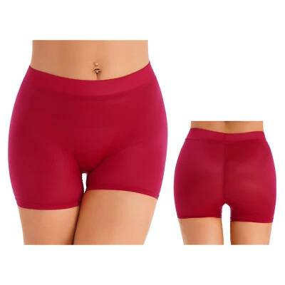 Pantalones cortos ultrafinos transparentes sedosos para mujer Foto 1 de 3