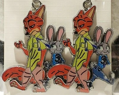 Pendientes Esmaltes Nick & Judy Zootopia Azul, Verde y Naranja - Joyería de Moda Foto 1 de 3