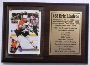 Philadelphia Flyers Eric Lindros Hockeykarte Plakette - Bild 1 von 1