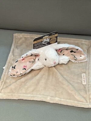 Mantas y más allá Manta de seguridad para bebé niña Lovey Bunny Rabbit Beige Flor Nueva Foto 1 de 4