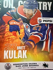 NHL SJS @ Edmonton Oilers 4/15/24 Programa de Juego Connor McDavid 100 Asistencias - Imagen 1 de 2