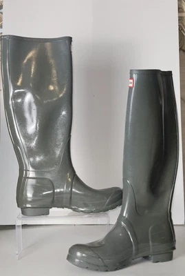 Botas de lluvia altas originales Hunter para mujer - verdes - talla 8 Foto 1 de 4