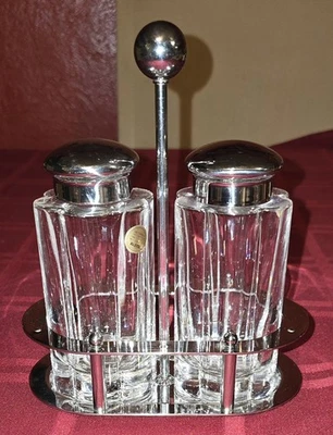 Juego de aceite y vinagre vintage Michael Graves Alessi cristal e inoxidable 18/10 Italia Foto 1 de 4