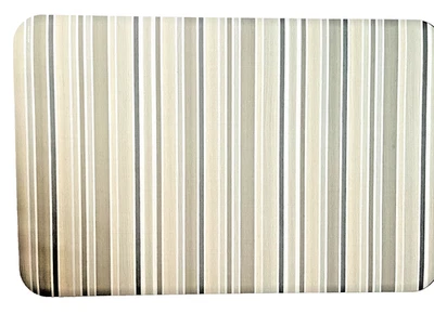 Striped Placemats Set of 4 Vinyl Wipe Clean Green White Made in the USA - Image 1 of 4