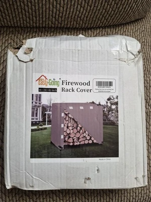 Cubierta de estante de leña de 4 pies de Easy-Going, 48x24x41 pulgadas, negra Foto 1 de 3