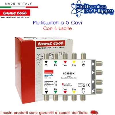 Multiswitch a 5 Cavi Passante Attivo Con 4 Uscite - Immagine 1 di 2