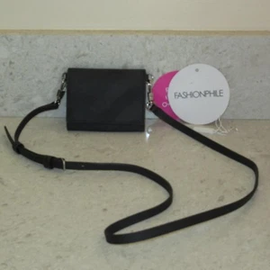 Burberry London House Check Black Mini Wallet Card Holder with Strap - Picture 1 of 23