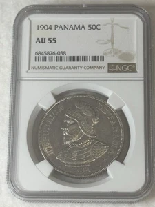 1904 Panama 50C AU55 NGC - Picture 1 of 4