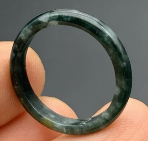Video Certified Icy Green Natural A JADE Jadeite Circle RING USA. 6 戒指 419805 - Picture 1 of 7