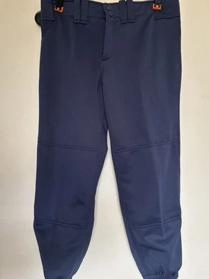 Pantalones acolchados de softbol con cinturón azul marino Mizuno talla mediana para mujer Foto 1 de 4