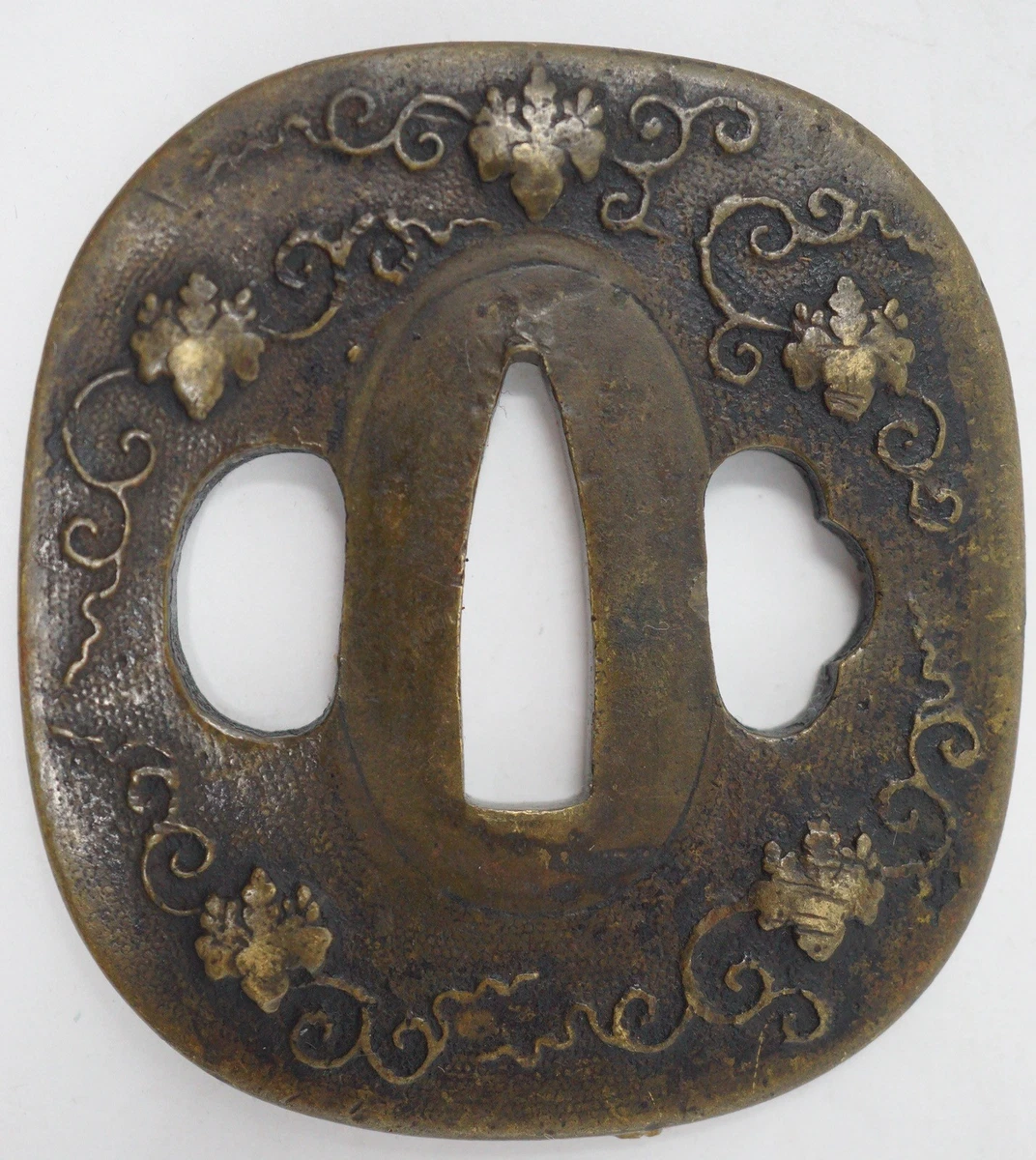 青铜主要古董日本刀镡| eBay