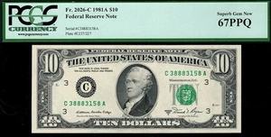 1981A $5 Philadelphia Federal Reserve Note FRN • 2026-C • PCGS 67 EPQ - Picture 1 of 2