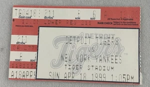 MLB 1999 04/18 NY Yankees at Detroit Tigers Ticket-Mariano Rivera WP - Picture 1 of 1