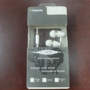 Polaroid Metal Buds Earbuds With Built-in Mic White PHP729 - Picture 1 of 3