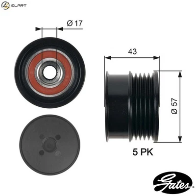 ALTERNATOR FREEWHEEL CLUTCH OAP7088 FOR VAUXHALL ZAFIRA/Mk/II ASTRA OPEL 4cyl - Image 1 of 4