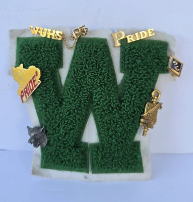 Washington Wildcats Verde Chenilla Varsity Letra Solapa Sombrero Prendedores 65 Orgullo Foto 1 de 4