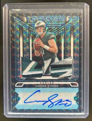 2022 Obsidian Carson Strong Rookie Ink Patch Electric Etch Blue Finite Auto #1/1 - Image 1 of 2
